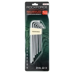 Набор ключей TORX Г-образных экстра длинных 7пр.(Т10,Т15,Т20,Т25,Т27,Т30,Т40) в пластиковом держателе RockForce##Rock FORCE RF-5071XL