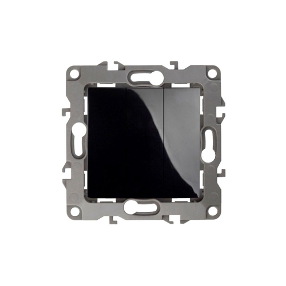 12-1107-06 ЭРА Выключатель тройной, 10АХ-250В, IP20, Эра12, чёрный | Эра 12 Черный