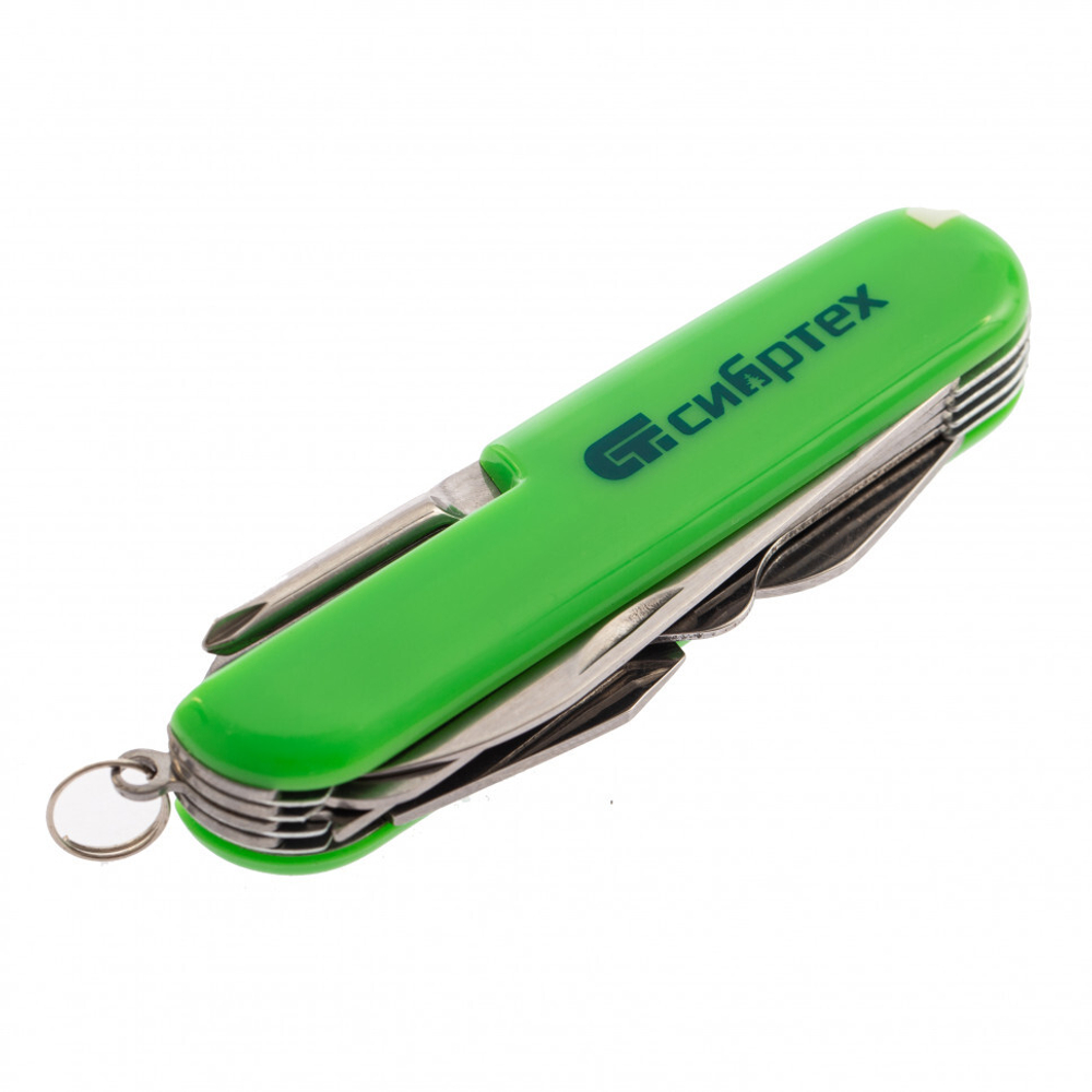 Нож многофункциональный, компактный размер, 15 функций, 90 мм Сибртех