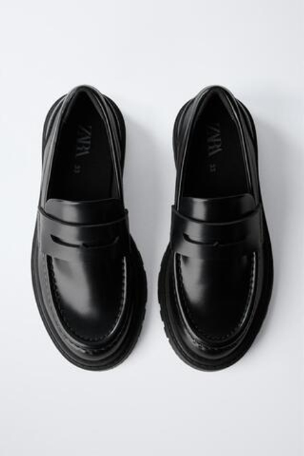 ZARA ШКОЛЬНЫЕ МОКАСИНЫ, ЧЕРНЫЙ