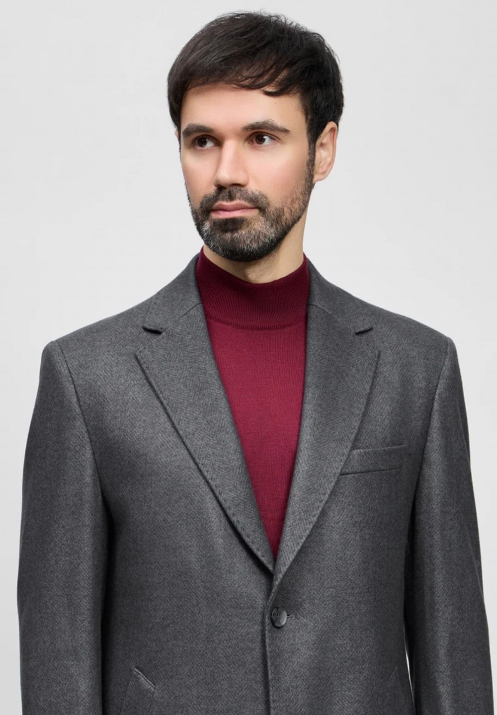 Мужское пальто (темно-серое) С34