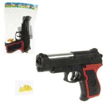 Детский пистолет 18см, стреляет пульками, в пакете