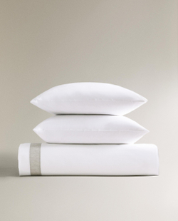 Пододеяльник Zara Home, хлопок 95%, лён 6%, однотонный, 9136/088