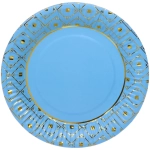 Тарелка бумажная 18 см в наборе 10 шт «Элегант», голубой