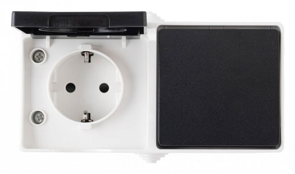 Блок с выключателями одноклавишными влагозащищенными Arte Milano am-309 309.52-1.grey