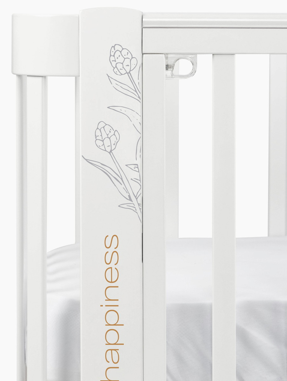 Детская кроватка-трансформер Happy baby Mommy Love в комплекте с расширением 160х70 white