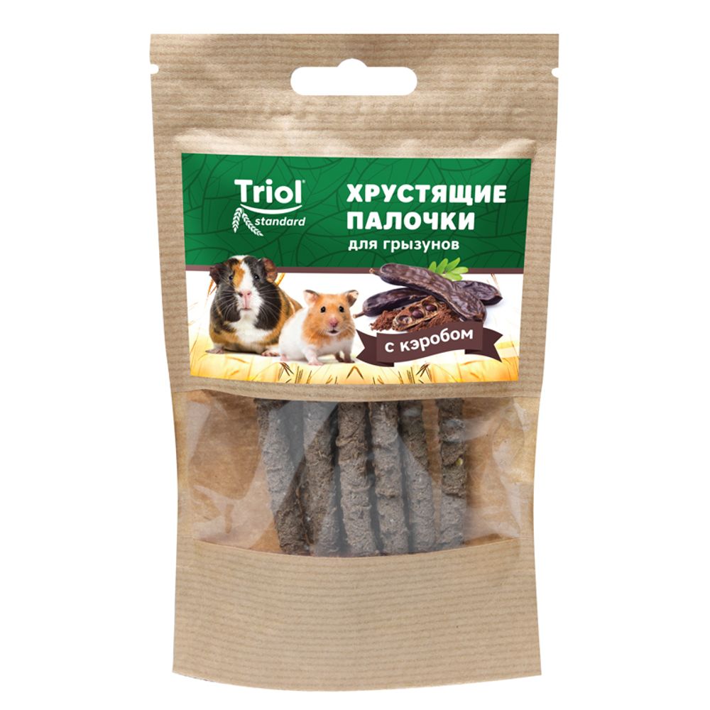 Лакомство хрустящие палочки для грызунов Тriol Standard с кэробом Лакомство хрустящие палочки для грызунов Тriol Standard с кэробом