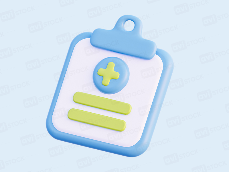 3D Медицинская иллюстрация чек-листа для здоровья