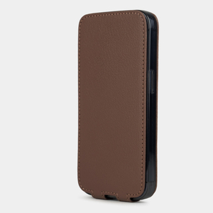 Чехол для iPhone 15 Pro из кожи козы, коричневого цвета