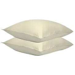 Набор из двух наволочек из сатина серо-бежевого цвета с брашинг-эффектом из коллекции essential