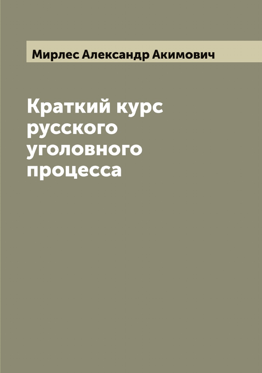 Краткий курс русского уголовного процесса | Мирлес Александр Акимович
