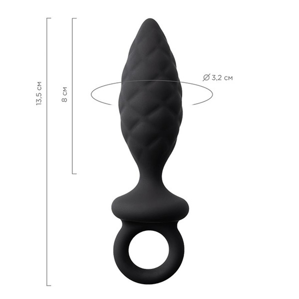 Черная анальная пробка 13,5см Erotist Toys Anal Plug Strob Size M
