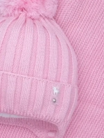 Шапка для девочек осенняя и снуд, розовая