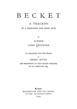 Becket: A Tragedy in a Prologue and Four Acts | Alfred Tennyson