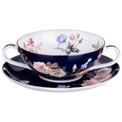 БУЛЬОННИЦА С БЛЮДЦЕМ LEFARD "КОБАЛЬТ" 450 МЛ (КОР=24НАБ.)