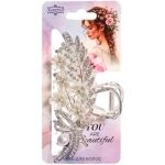 Заколка - краб для волос на блистере «LAVITA», веточка, цвет серебро и золото, 11*5,5см