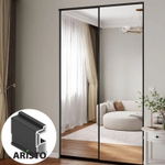 Дверь-купе ARISTO SLIM MAX, зеркало, профиль черный матовый