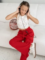 Штаны для девочки карго с карманами