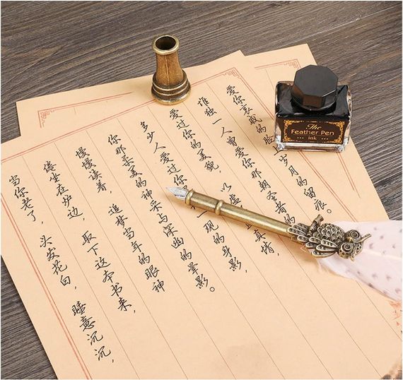 Harry Potter Magic Feather Pen Mix design 1 pcs brown