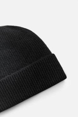 ZARA ШАПКА ИЗ КАШЕМИРА - LIMITED EDITION, ЧЕРНЫЙ