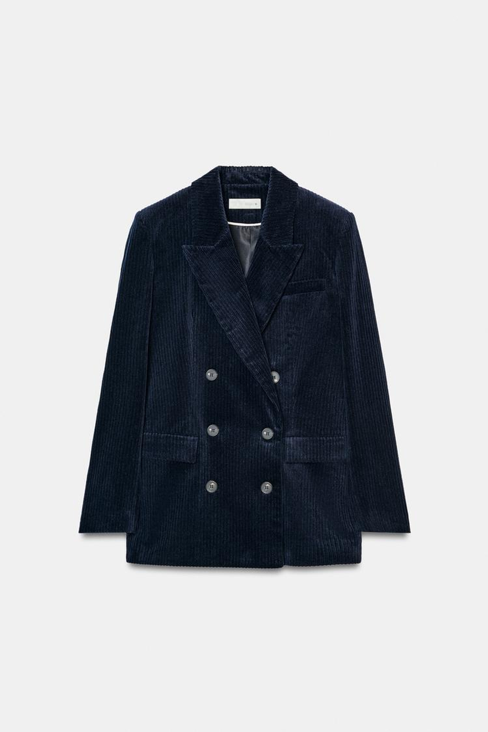 ZARA БЛЕЙЗЕР ИЗ ВЕЛЬВЕТА С ПОДПЛЕЧНИКАМИ, МОРСКОЙ СИНИЙ