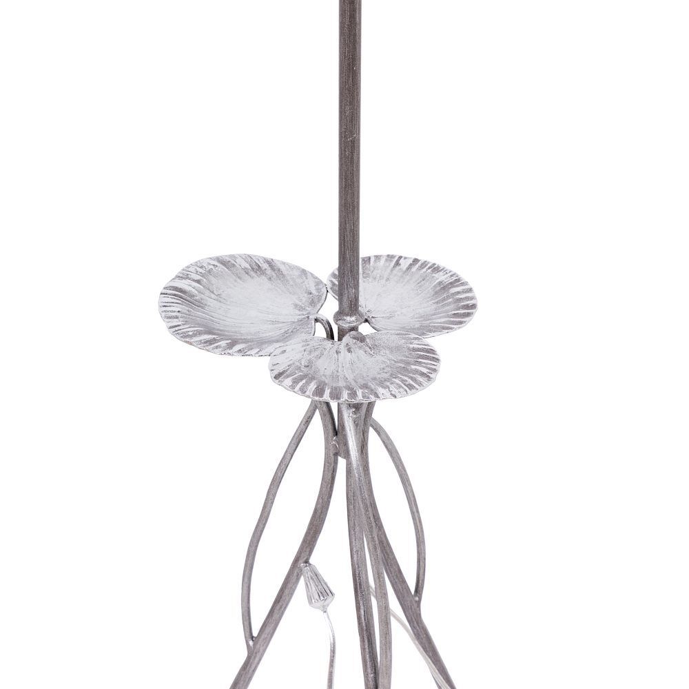 Светильник напольный торшер Нимфея с абажуром Винтаж-2 Белый