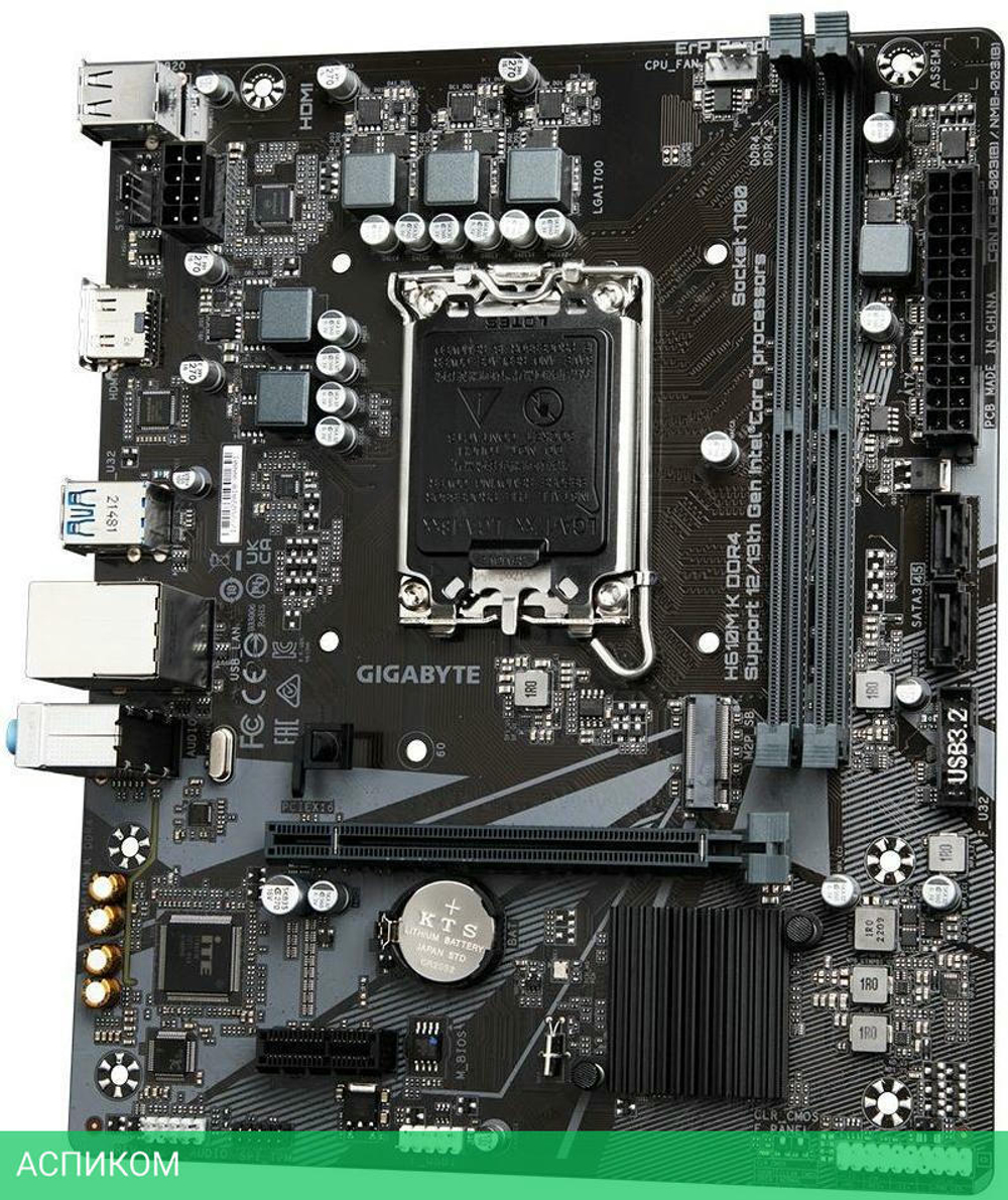 Материнская плата GigaByte H610M K DDR4 Soc-1700 Intel rev. 1.0