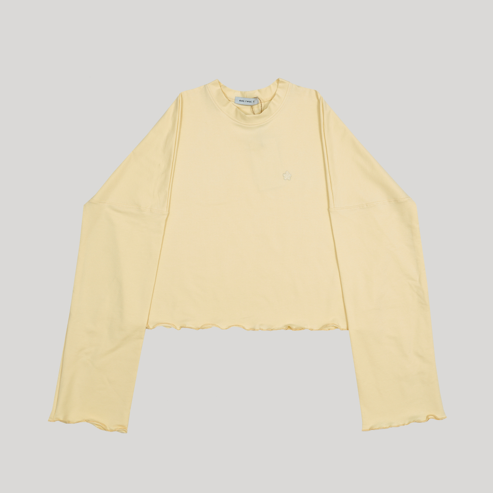 LS T-Shirt Wavy Hem Alabaster Gleam