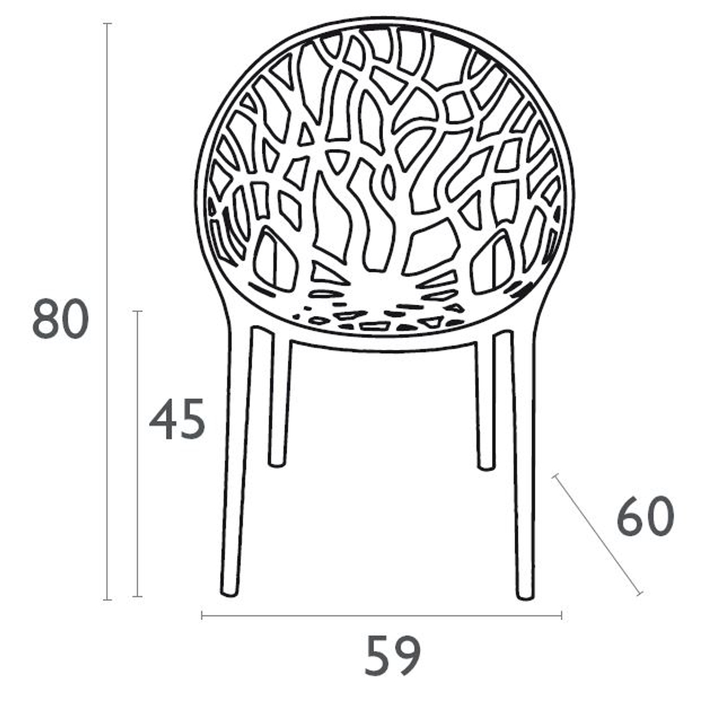 Кресло прозрачное Siesta Contract Crystal, оранжевый