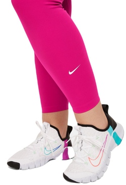 Леггинсы Nike One Dri-Fit Mid-Rise Tight - fireberry/white - Pink