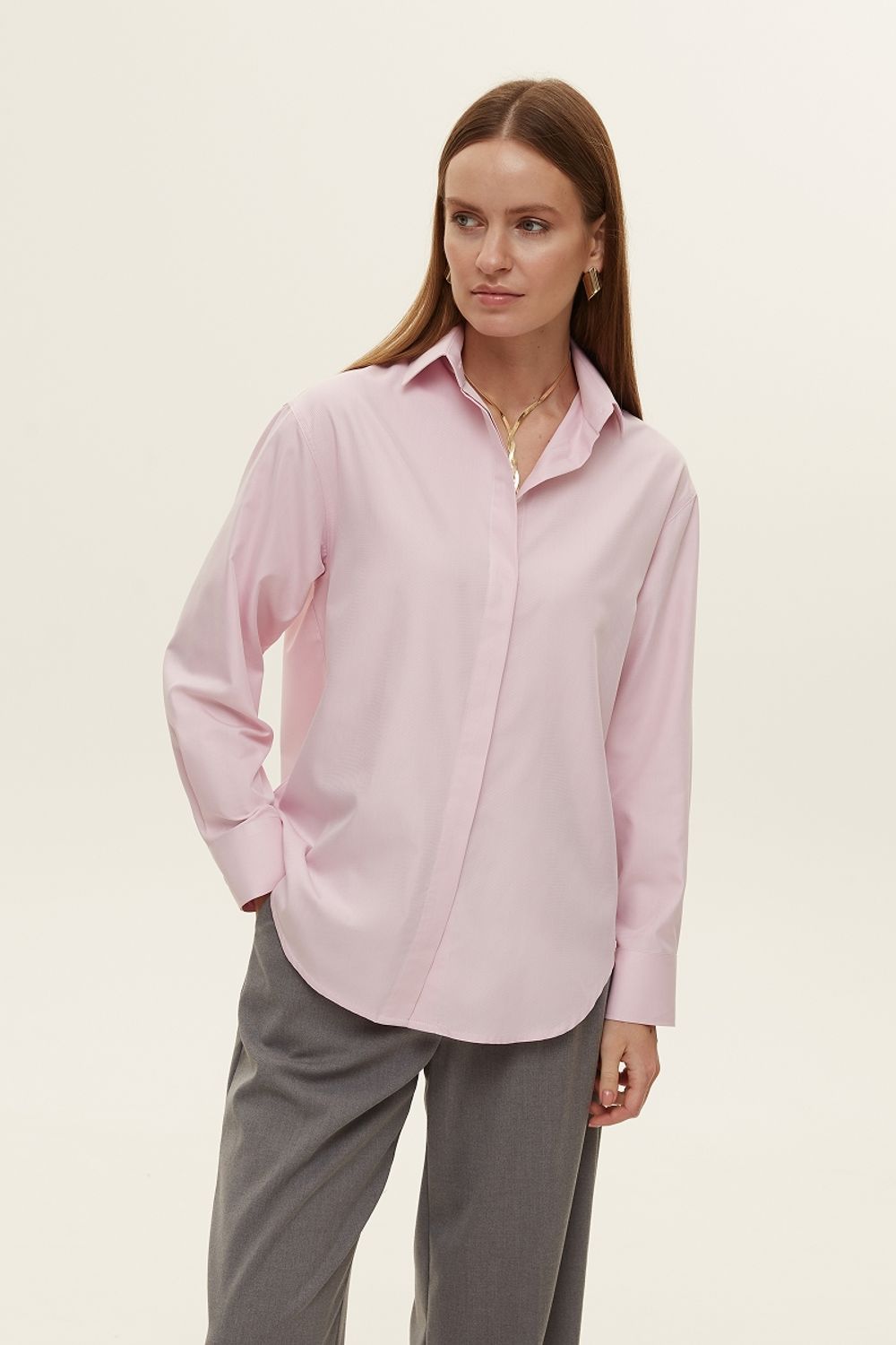 Рубашка Хельсинки розовая вискоза
