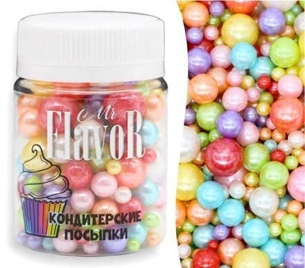 Посыпка Mr.FlavoR "Микс шарики перламутровые цветные", 50 гр