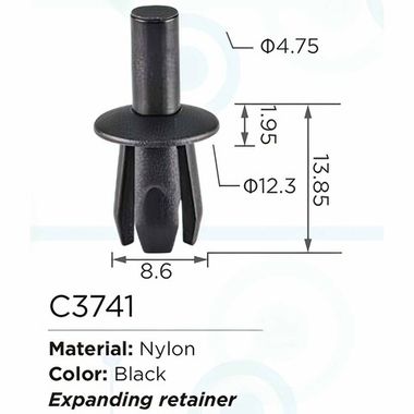 Клипса для крепления внутренней обшивки а/м универсальная пластиковая (100шт/уп.) Forsage клипса С3741(universal)