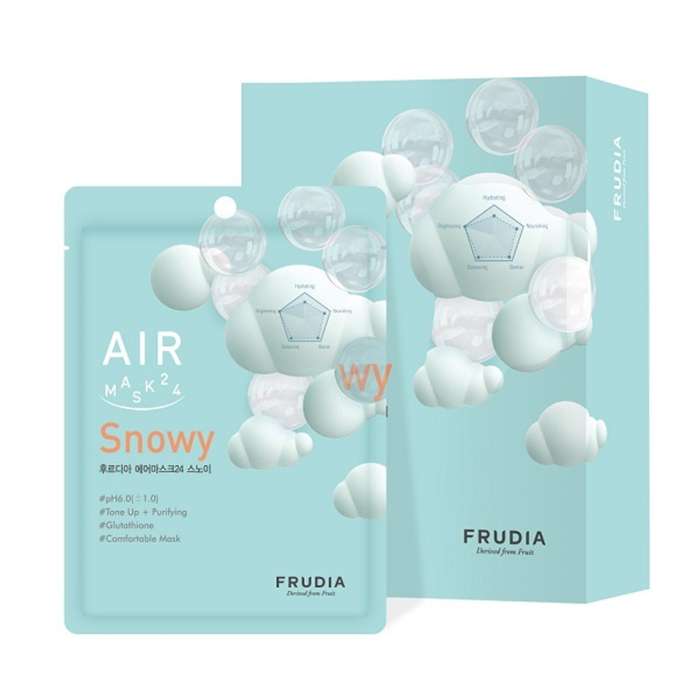 Маска для лица кремовая Обновляющая Frudia Air Mask 24 Snowy 10x27мл
