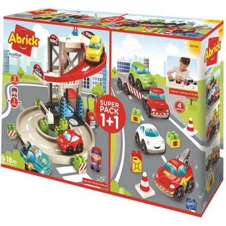 Ecoiffier Abrick - Гараж с автомойкой + 4 легковых автомобиля + 2 грузовых 301145