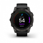 Смарт-часы Garmin Epix Pro (Gen 2) Slate Grey, 47 мм, угольно-серый DLC, черный ремешок, 010-02803-01