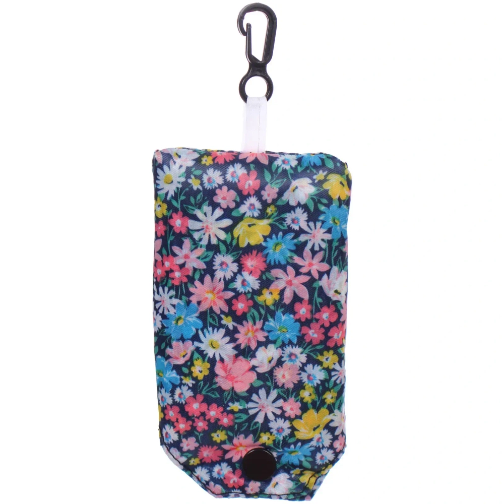 Сумка - шоппер с карабином «ИДЕЯДОМА», принт васильки, 60*38см/нагрузка до 10кг (инд. пакет истикер)