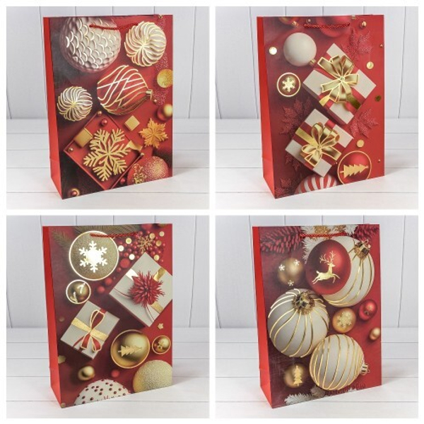 
          Пакет подарочный 30 х 41.5 х 12 см Набор 4 шт "Новый год" (Красный)