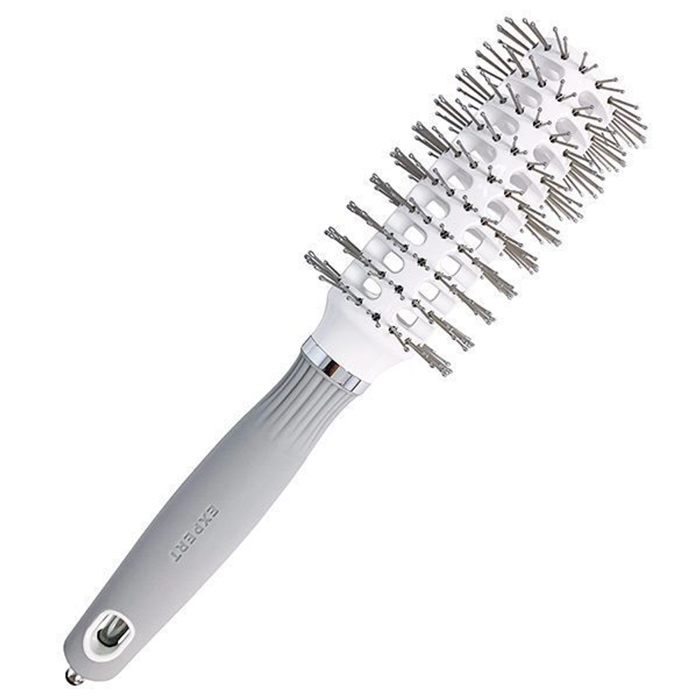 Olivia Garden Брашинг нейлон Expert Blowout Vent Double Bristles White&Grey 32мм