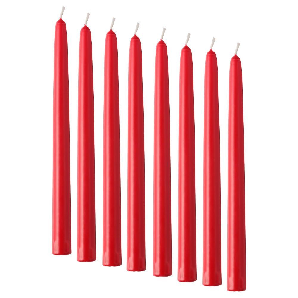 Набор свечей для подсвечника IKEA VINTERFINT (ВИНТЕРФИНТ), Красный, 5,5 часов, 8 шт