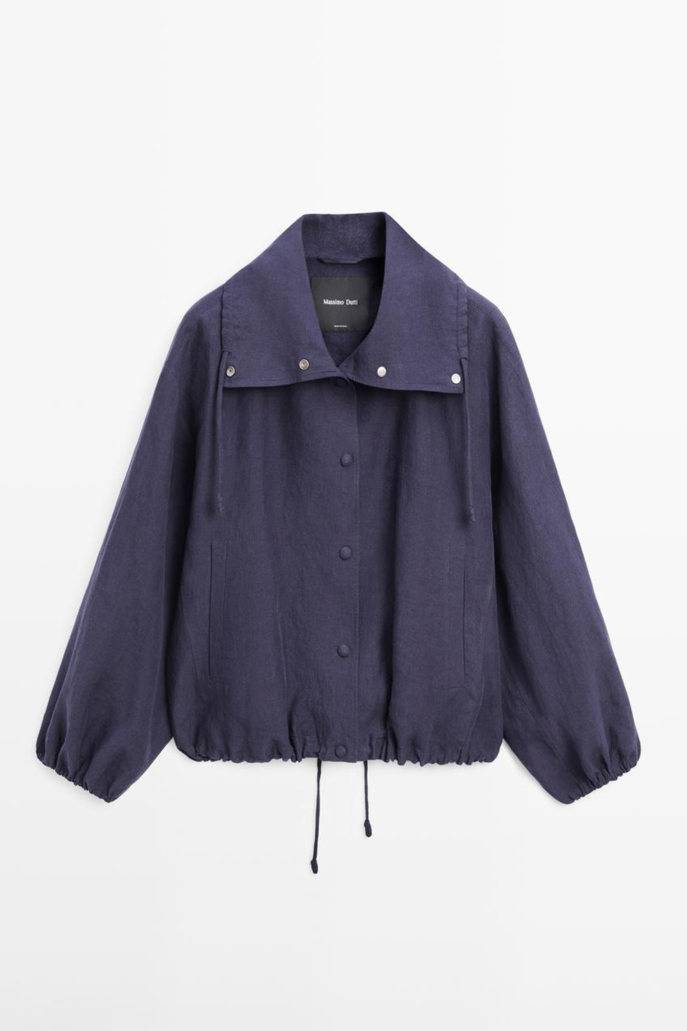 Massimo Dutti Бомбер из 100% льна с воротником, индиго