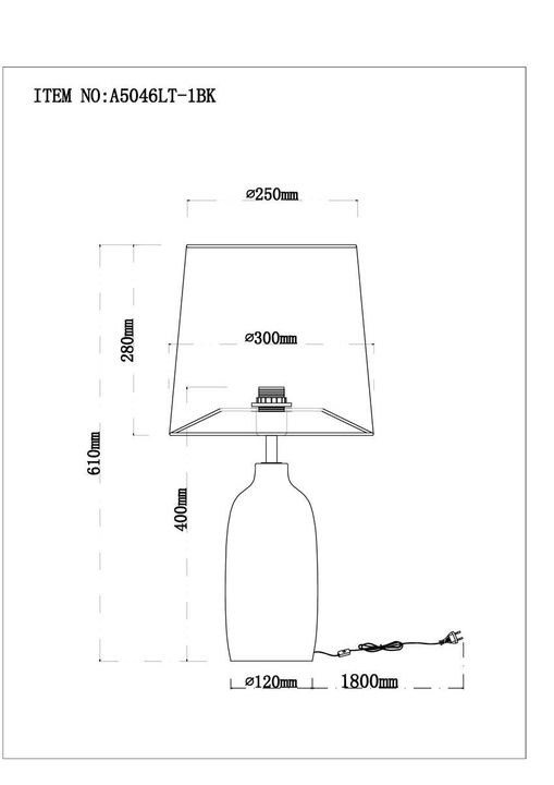 Настольная лампа Arte Lamp Rukbat A5046LT-1BK