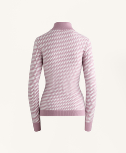 Oysho Лонгслив Base Layer из вязаного жаккарда с геометрическим узором, фиолетово-розовый