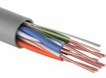 Кабель витая пара омедненный U/UTP, CCA, CAT 5e, PVC, 4PR, 24AWG, внутренний, однопроволочный, серый