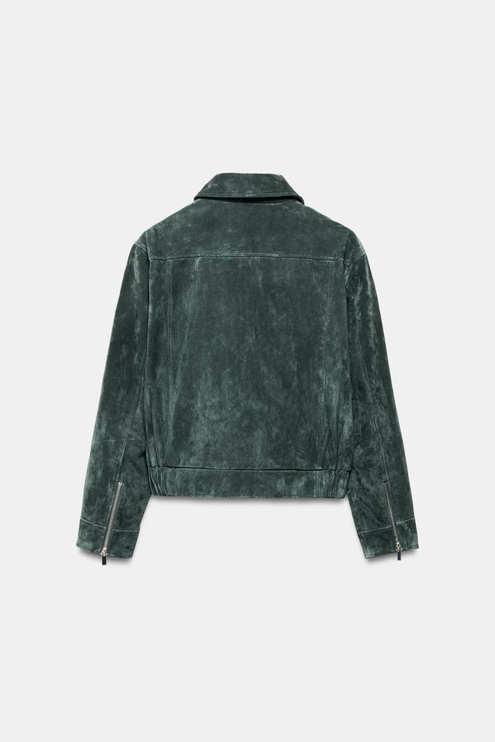 ZARA КУРТКА ИЗ 100% ЗАМШИ, ХАКИ