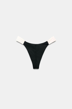 ZARA БИКИНИ-ПЛАВКИ С КОНТРАСТНЫМИ ЗАВЯЗКАМИ, ЧЕРНЫЙ