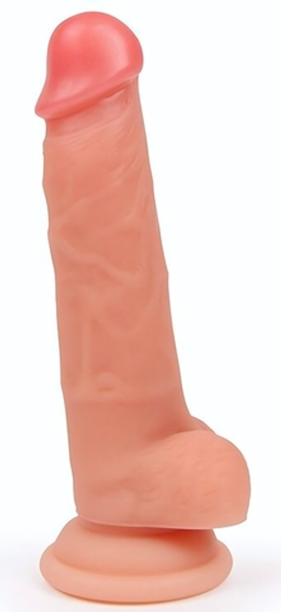 Телесный реалистичный фаллоимитатор на присоске (Цвет: телесный)