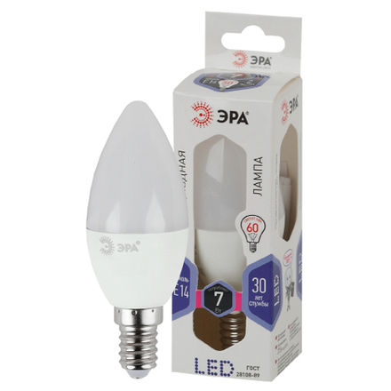 Лампа светодиодная ЭРА STD LED B35-7W-860-E14 E14 / Е14 7Вт свеча холодный дневной свет
