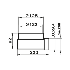 Колено соединительное Zernberg 204*60 мм 125 мм пластик 16450