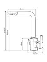 Смеситель для кухни Melodia della vita Perfetto латунь, с подкл.фильтра, картридж д.35мм хром, подводка 50см MDV30201